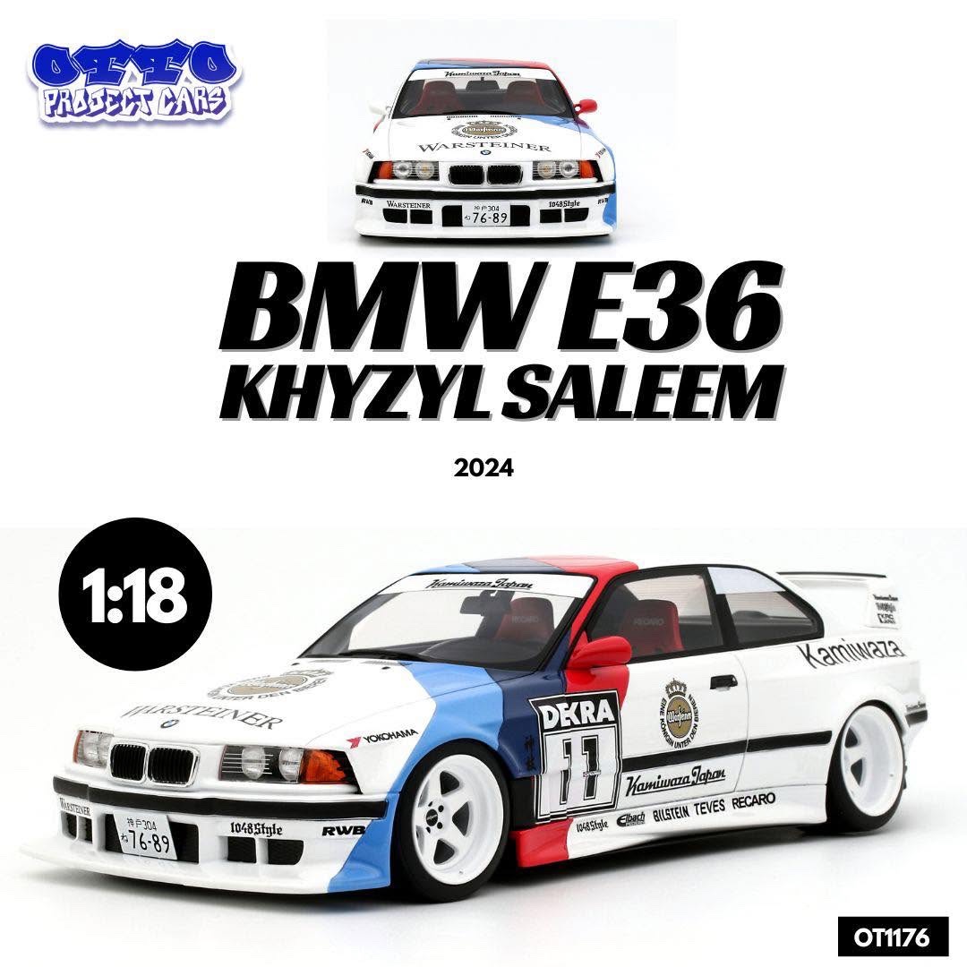 OT1176 Otto Mobile BMW 3 Series E36 #11 Khyzyl Saleem 2024 BMW Motorsport 2024 White 1:18