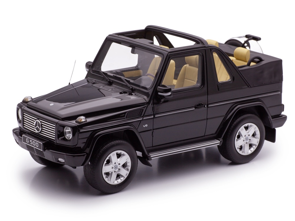 OT1040 Otto Mobile Mercedes Benz G Class G500 W463 Cabriolet Open 2007 Obsidian Black Metallic 1:18