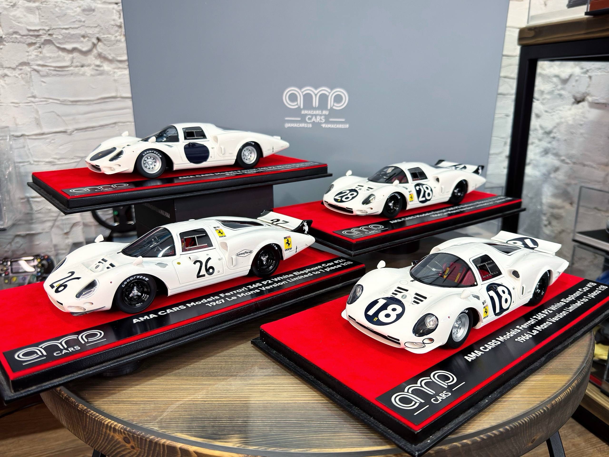 AMA Cars 4 Cars Bundle Ferrari 365 P2 White Elephant 1:18