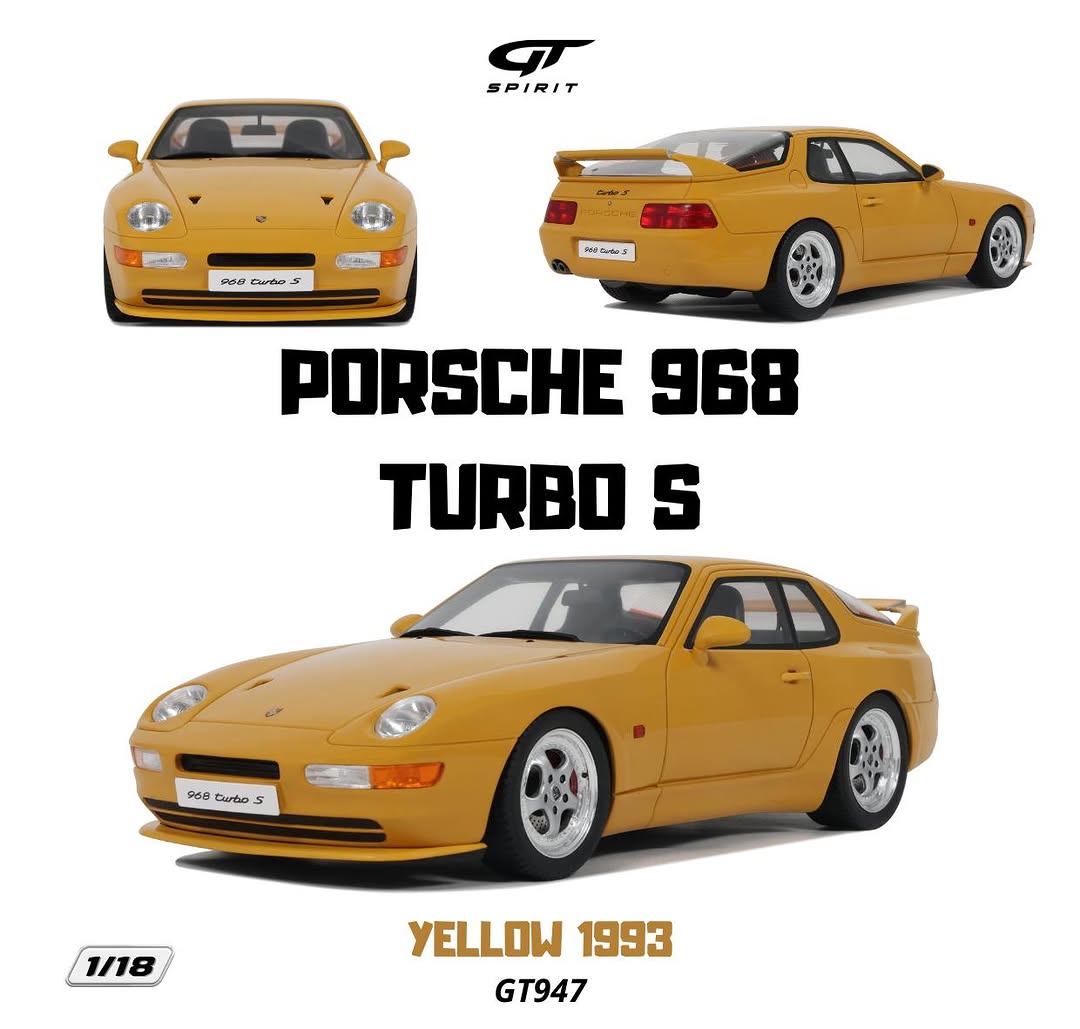 GT947 Gt Spirit Porsche 968 Turbo S Speed Yellow 1993 1:18