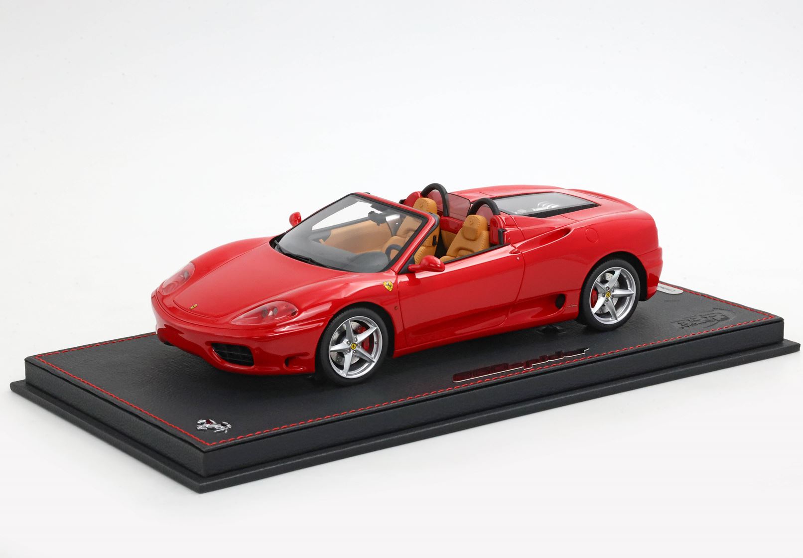 P18229A BBR Models Ferrari 360 Modena Spider Manual Gear Rosso Corsa/Beige 1:18