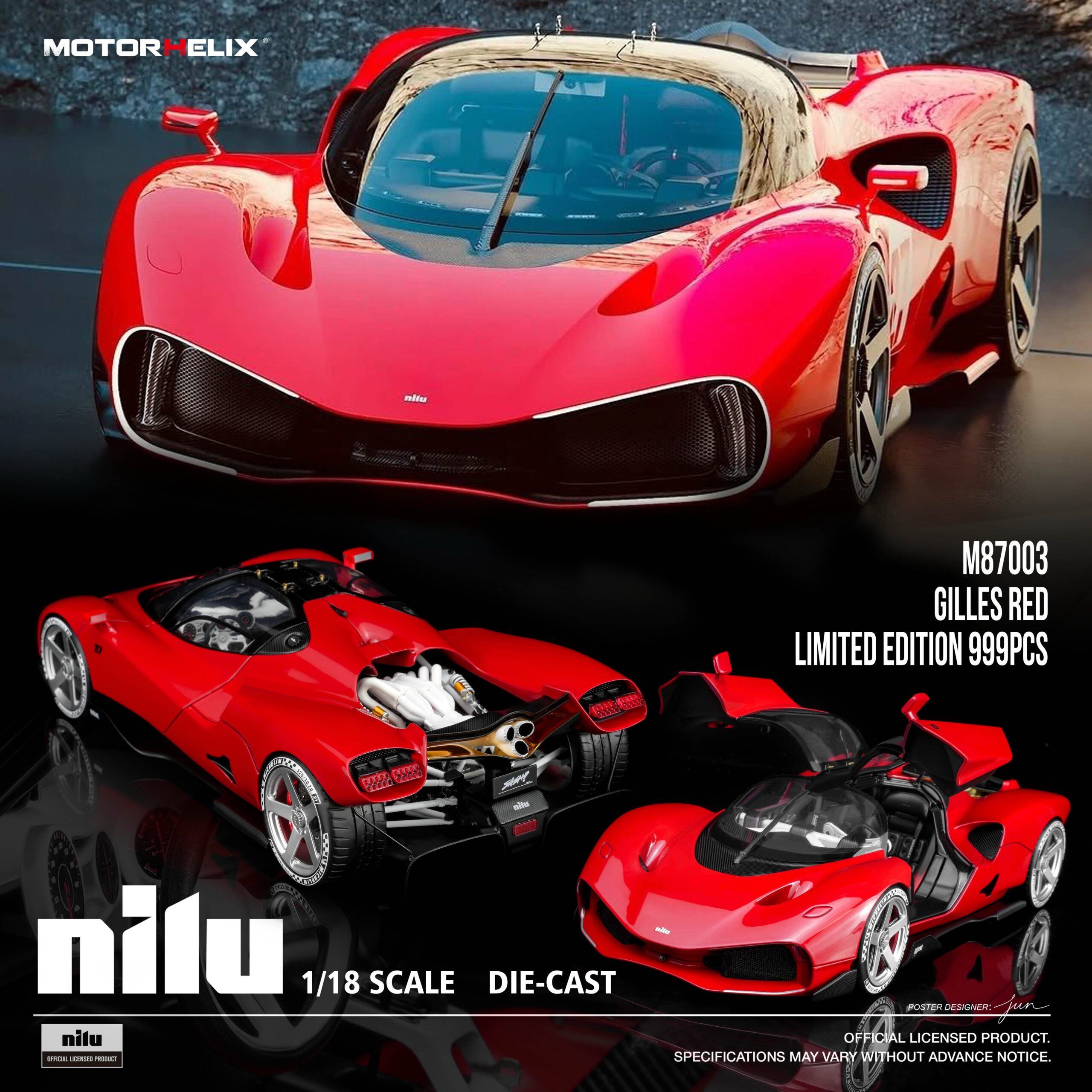 M87003 Motorhelix Nilu Gilles Red 1:18