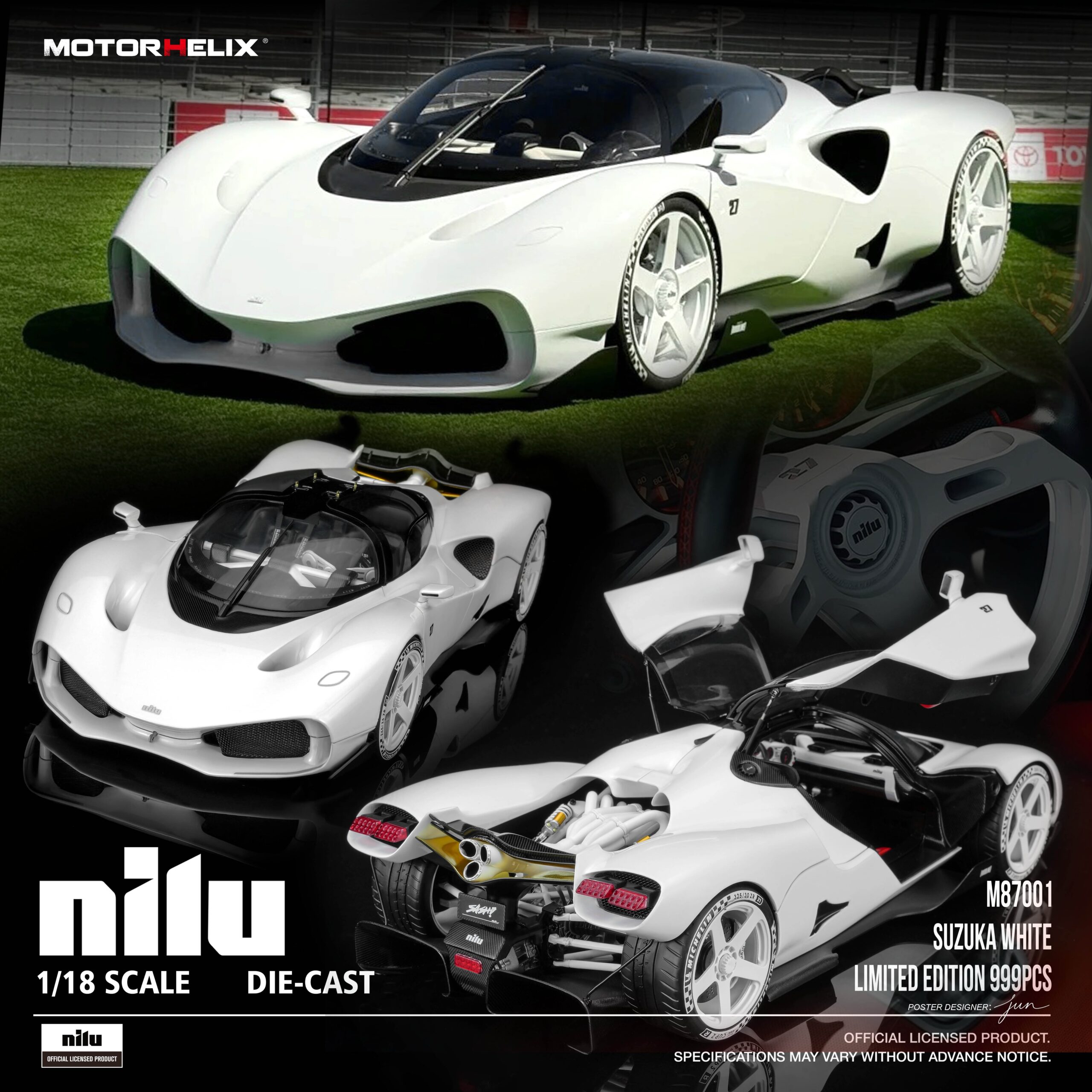 M87001 Motorhelix Nilu Suzuka White 1:18