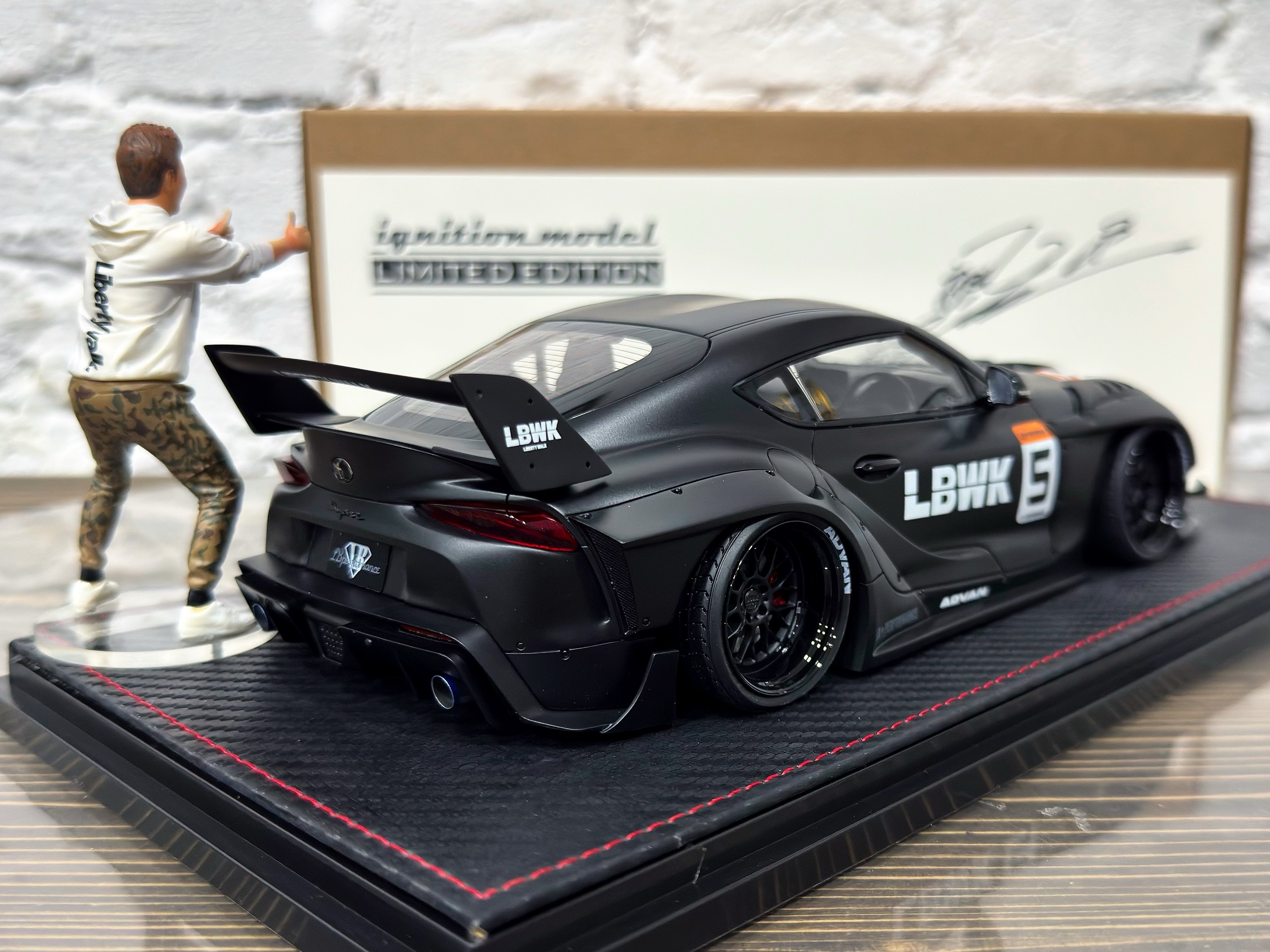 IG2652 Ignition Model LB-WORKS Toyota Supra (A90) Matte Black With Mr. Kato 1:18 — изображение 5
