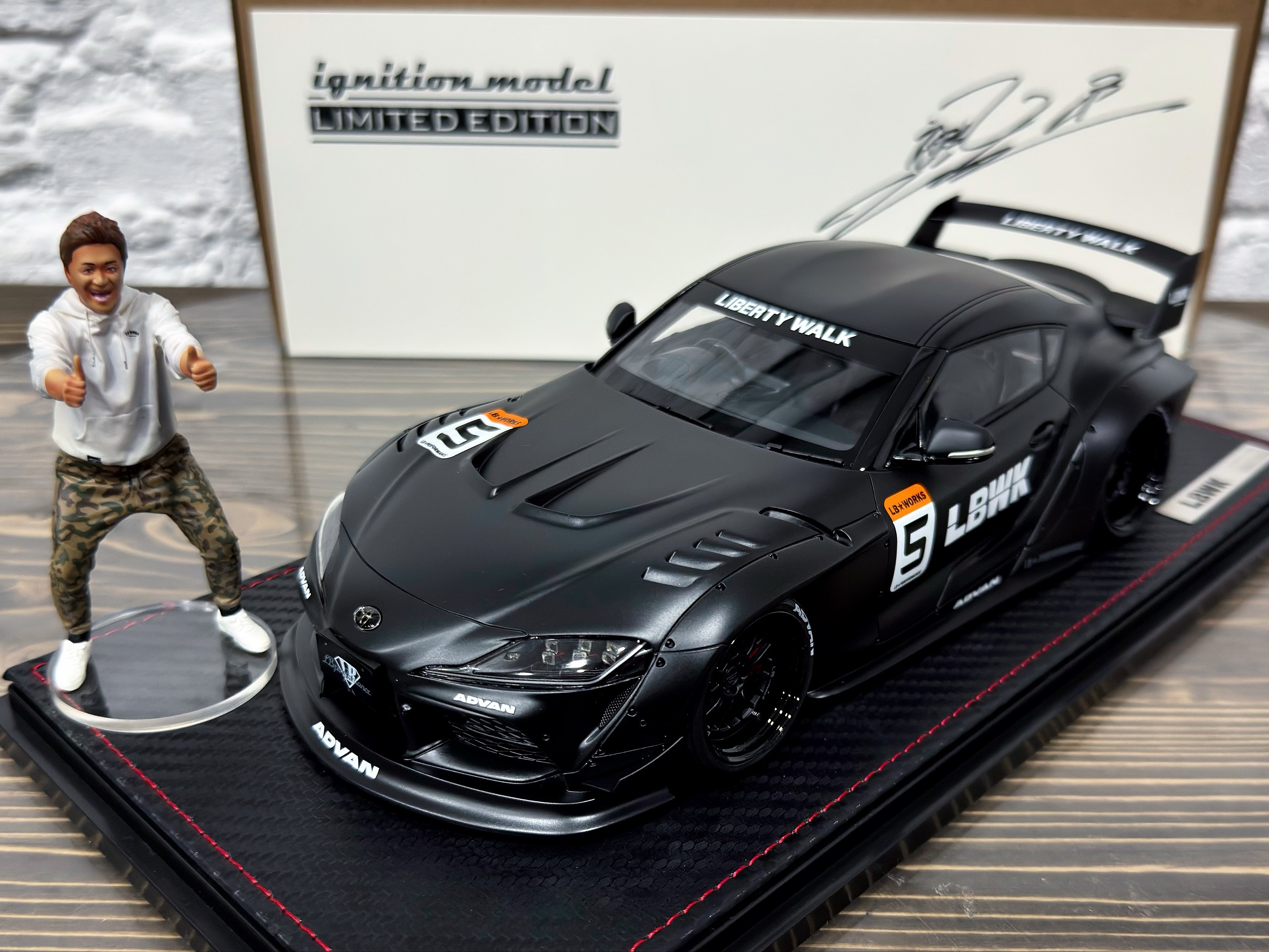 IG2652 Ignition Model LB-WORKS Toyota Supra (A90) Matte Black With Mr. Kato 1:18 — изображение 9