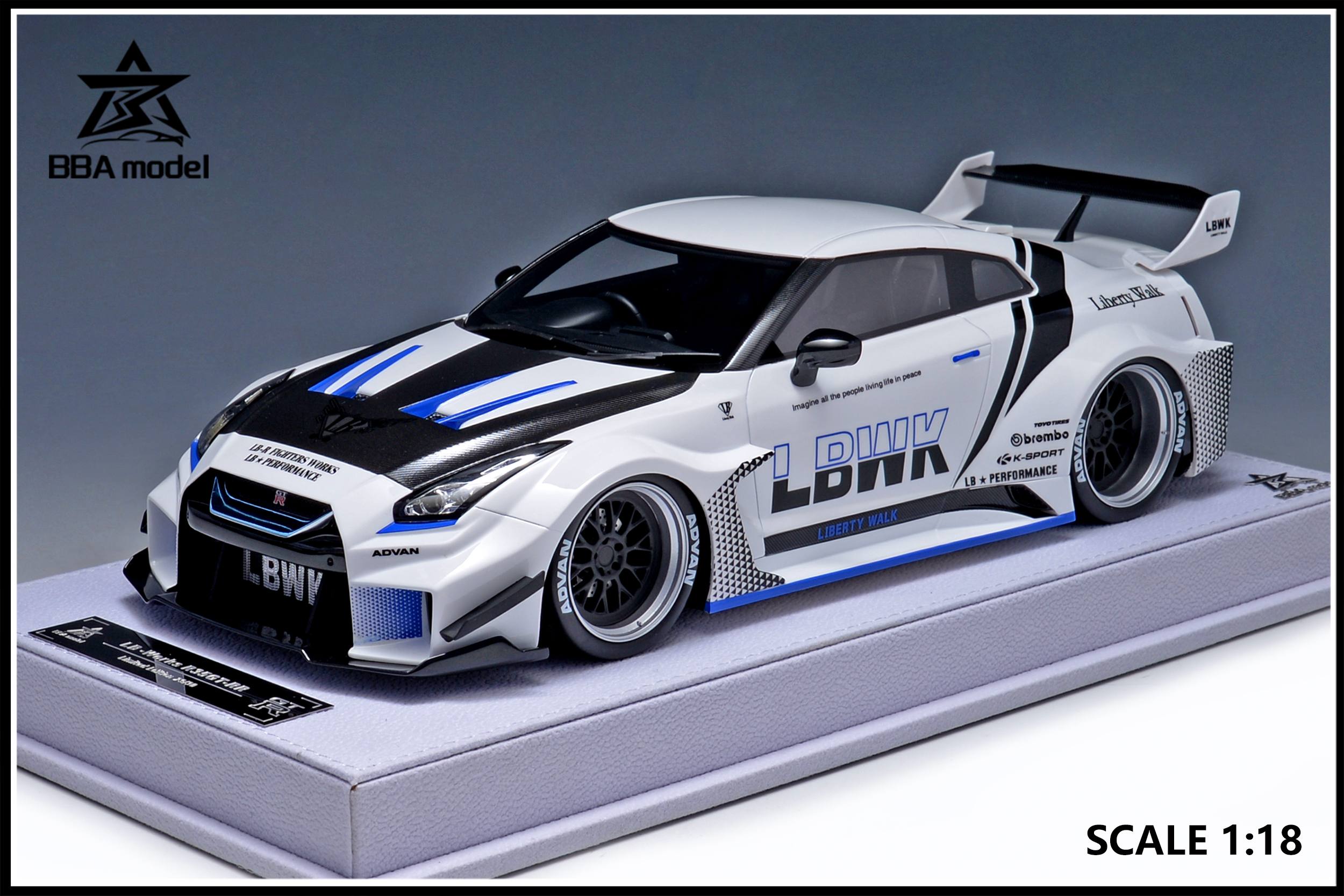 BBA Model LB Works Nissan Skyline GT-R 35RR GTR35 White 1:18