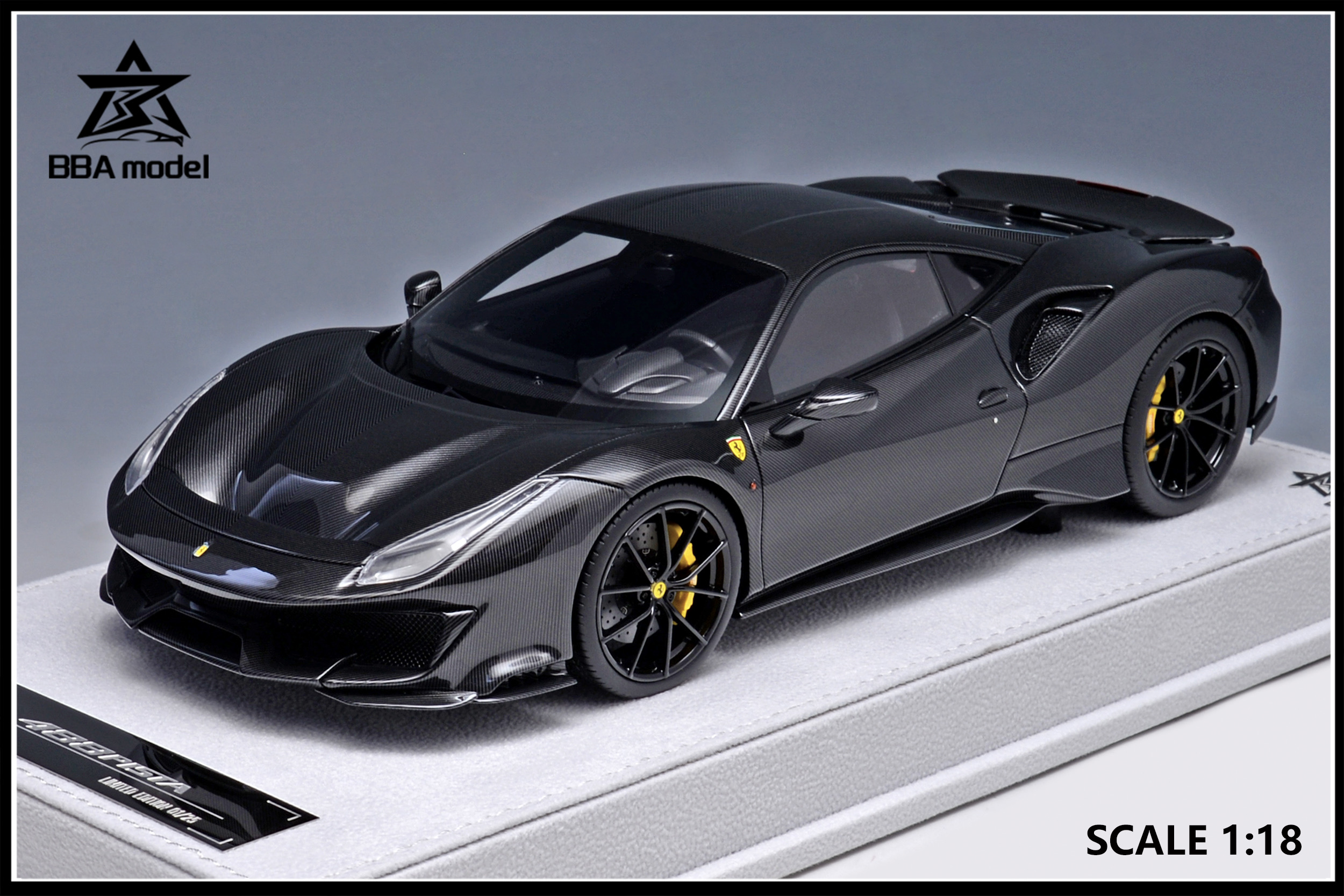 BBA Model Ferrari 488 Pista Carbon Fiber 1:18