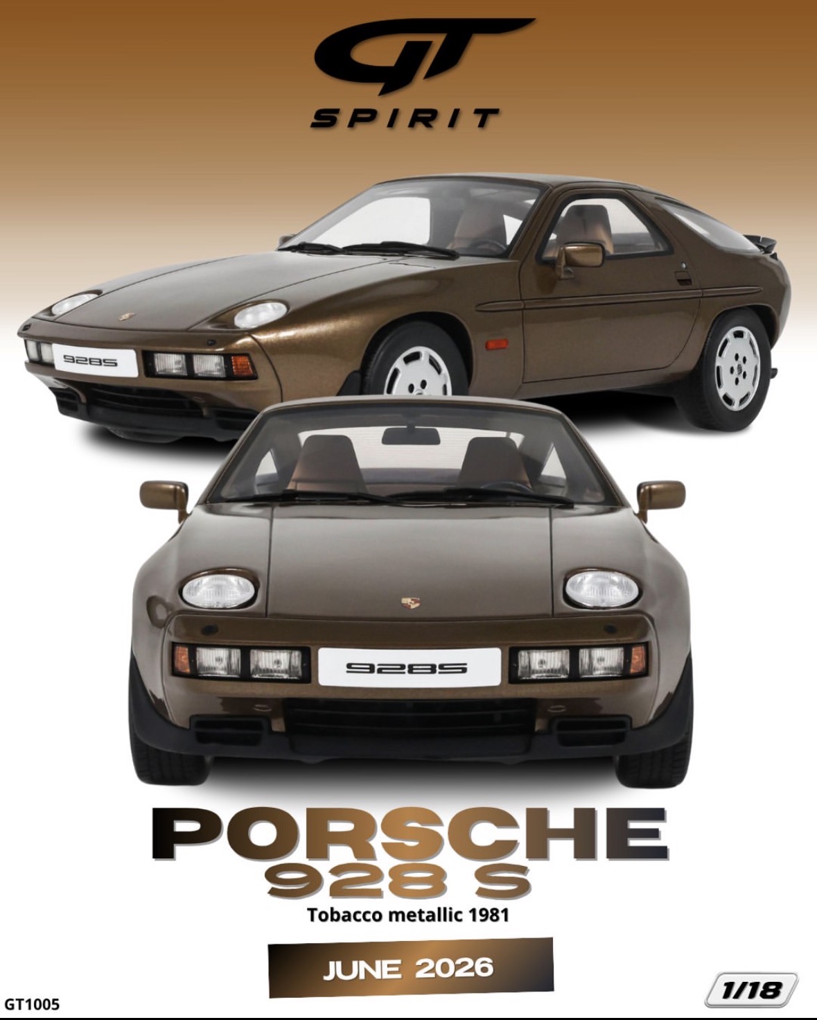 GT1005 GT Spirit Porsche 928 S Tabacco Metallic 1981 1:18