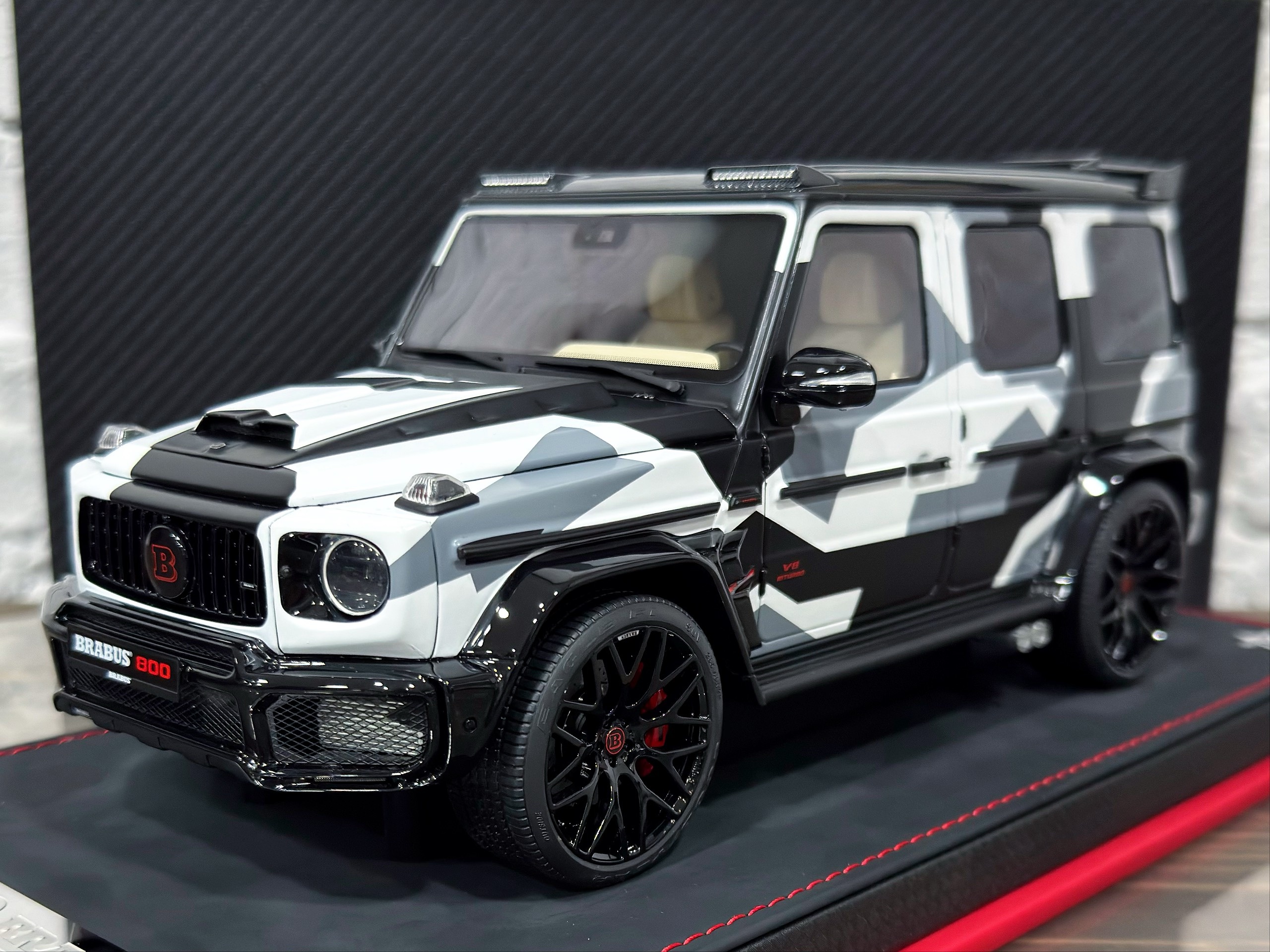 BBA Model Mercedes Benz BRABUS G800 Camo/Red Accents 1:18
