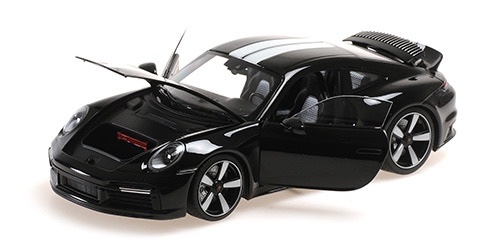 110069200 Minichamps Porsche 911 (992) Sport Classic 2022 Black/White Stripe 1:18