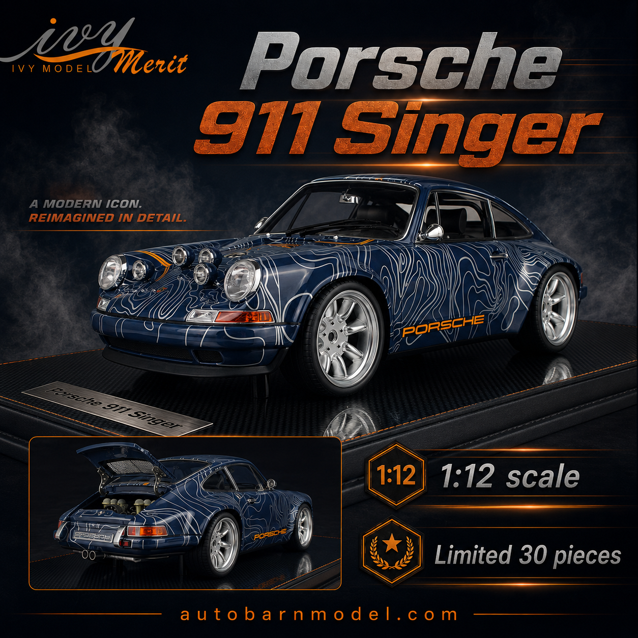 IVY Porsche 911 Singer Mulholand 1:12