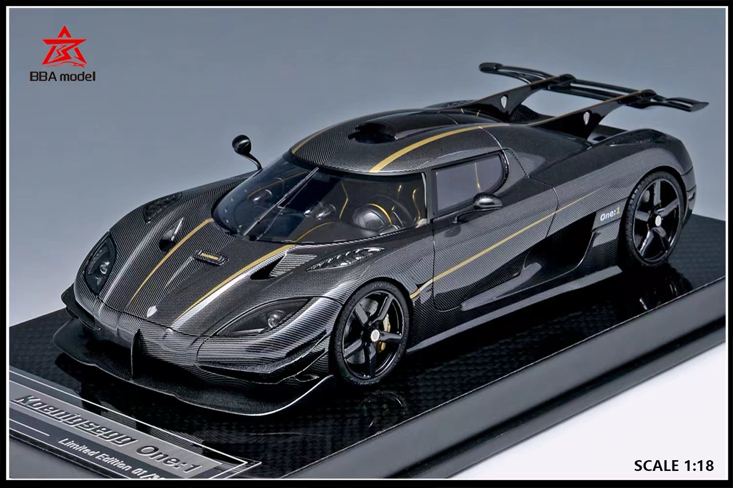 BBA Model Koenigsegg One:1 Carbon Gold 1:18