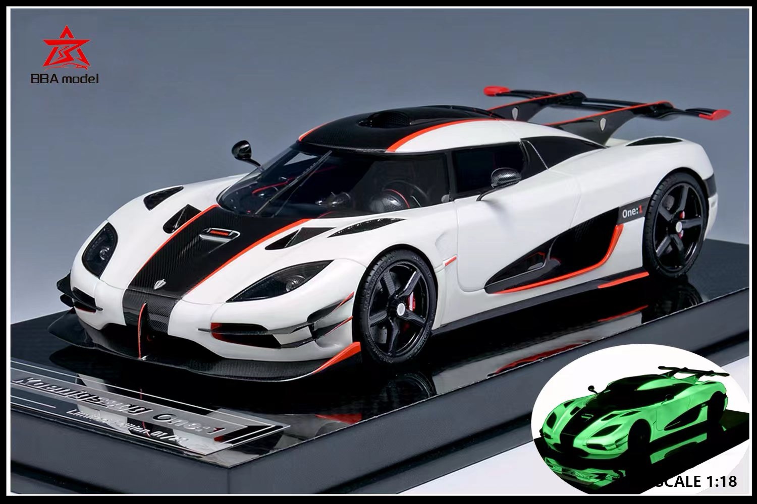 BBA Model Koenigsegg One:1 Luminous White 1:18