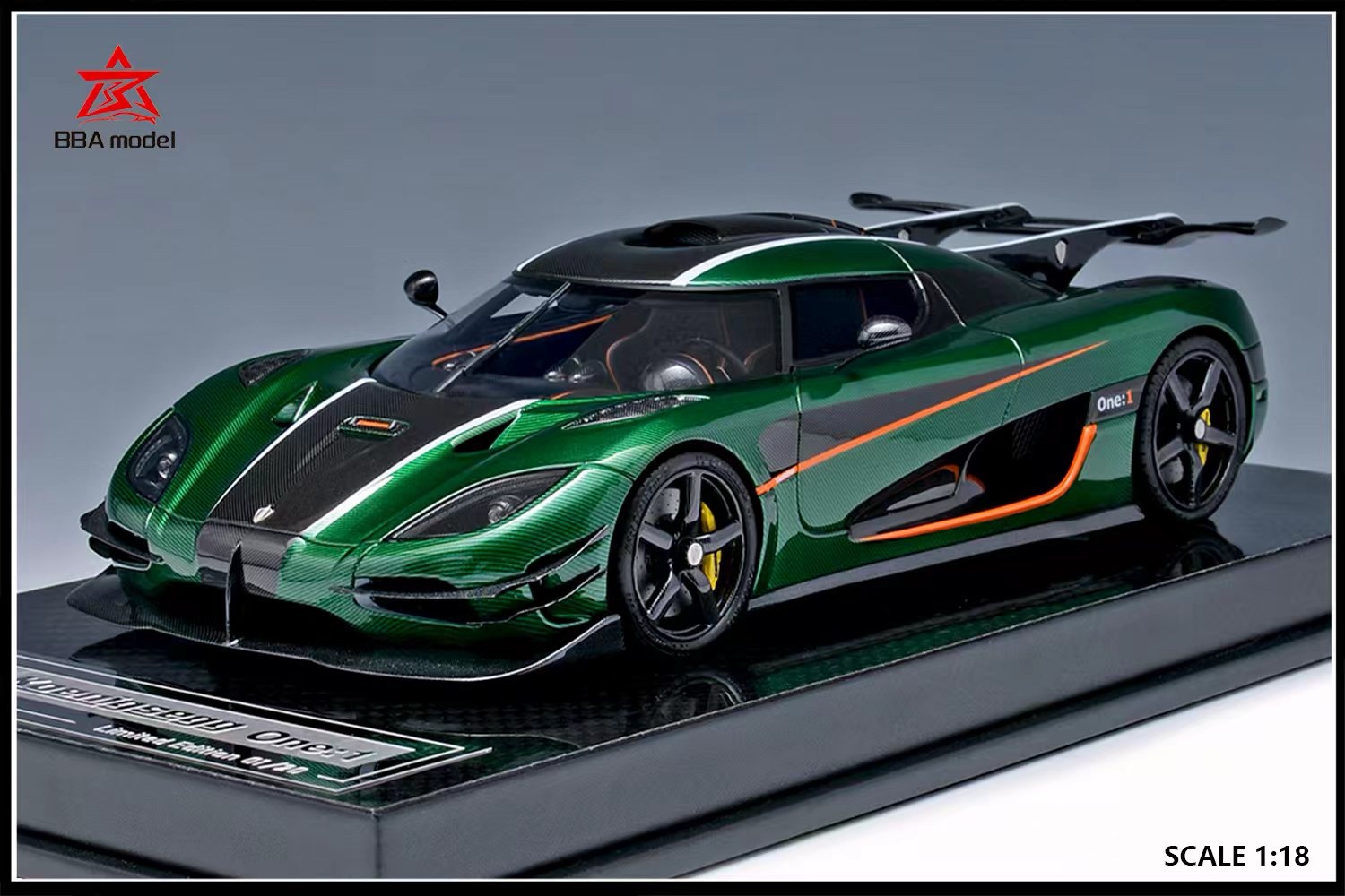 BBA Model Koenigsegg One:1 Carbon Green 1:18