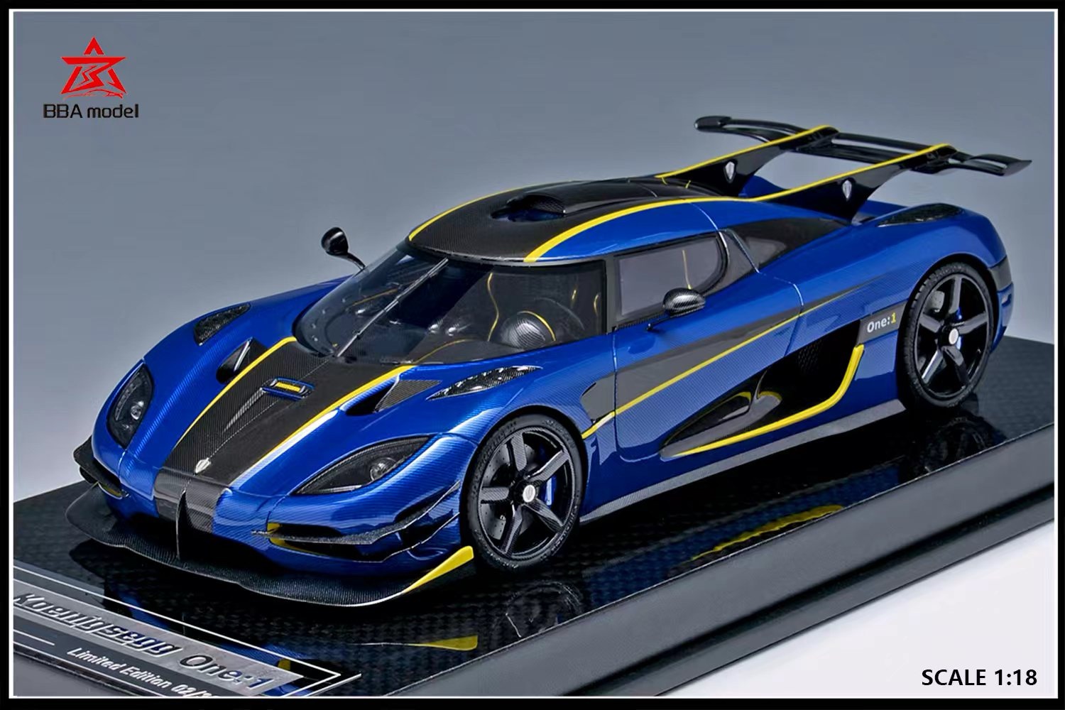 BBA Model Koenigsegg One:1 Carbon Blue 1:18