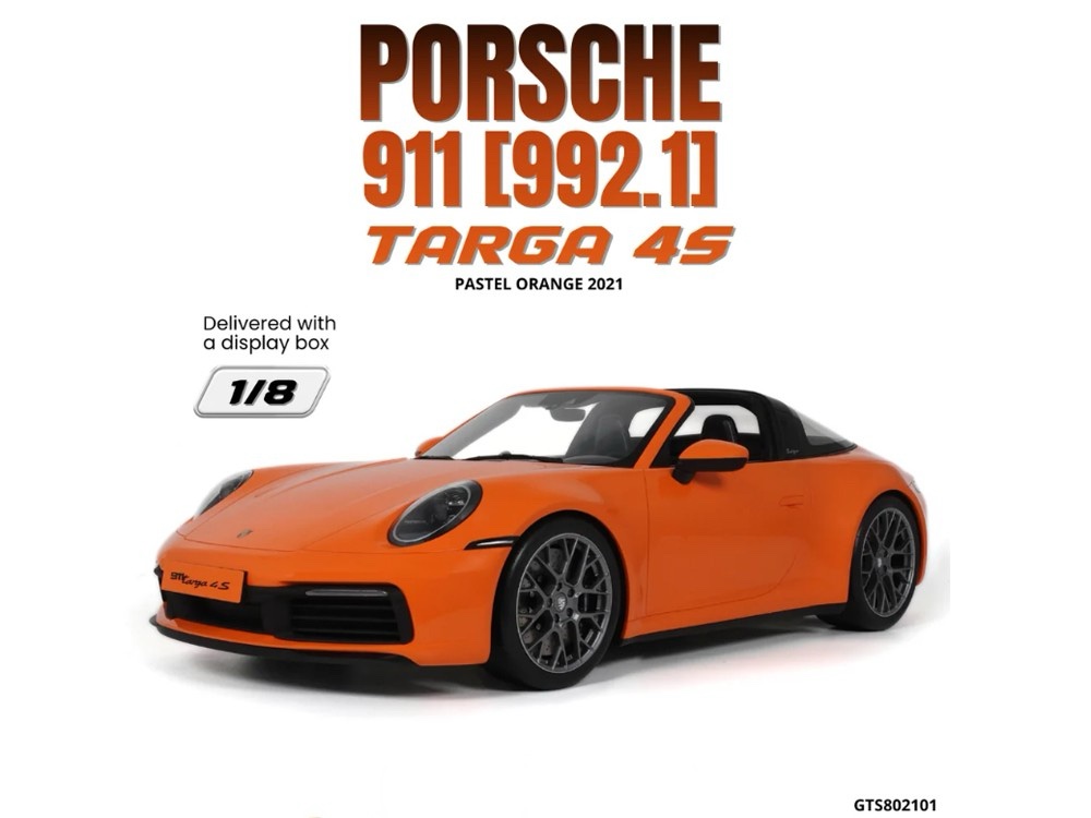 GTS802101 GT Spirit Porsche 911 (992.1) Targa 4S Pastel Orange 1:18