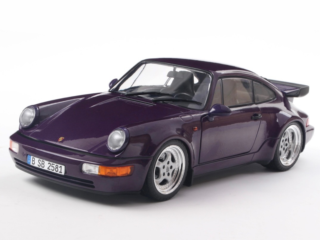 S1803412 Solido Porsche 911 (964) Turbo Violet Blue Metallic 1990 1:18