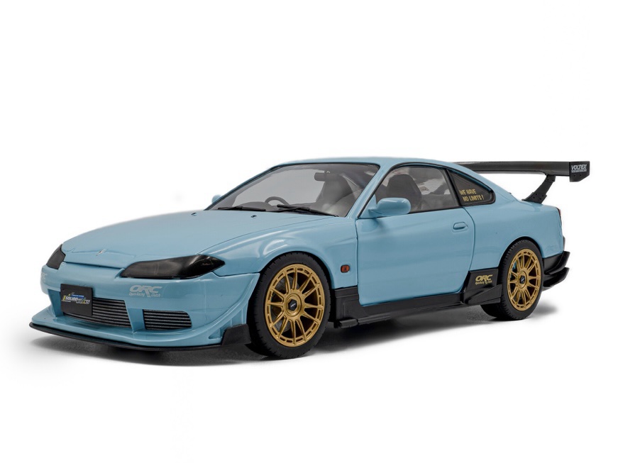 S1812204 Solido Nissan Silvia S15 Spec-R Aero Solido Works Baby Blue 1999 1:18