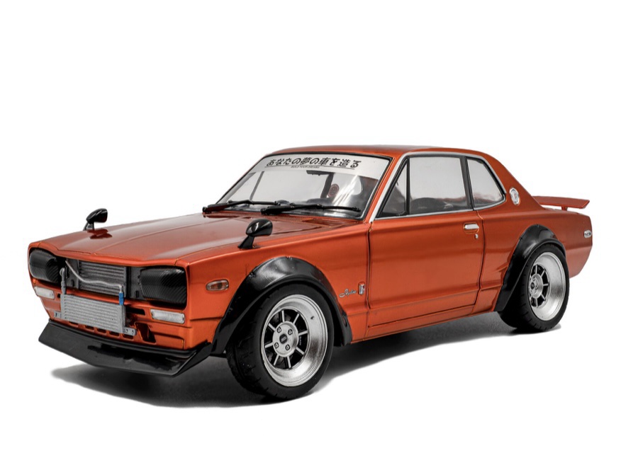 S1813003 Solido Nissan Skyline (C10) Hakosuka Solido Works Orange Metallic 1970 1:18