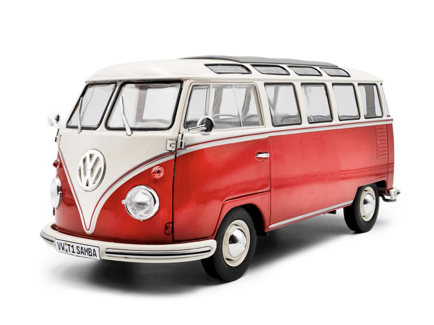 S1813402 Solido Volkswagen T1 Samba Red/White 1962 1:18