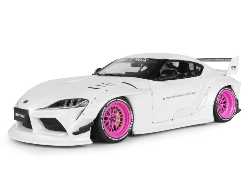 S1815502 Solido Toyota GR Supra Liberty Walk Body Kit White Pink 2025 1:18