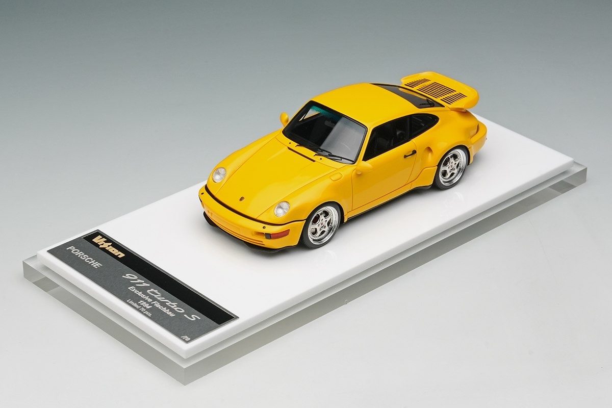 VM160F Make Up Porsche 911 (964) Turbo S Exlusive Flachbau 1994 Yellow 1:43