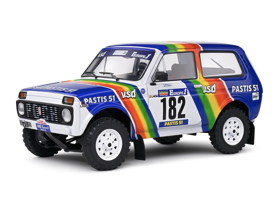 S1807305 Solido Lada Niva Paris Dakar 1984 #182 Jabouille/Sardou 1:18