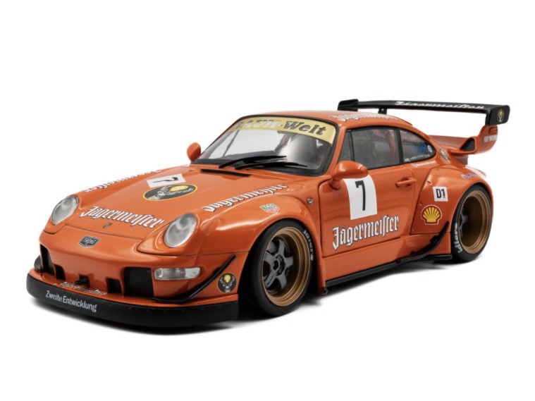 S1808506 Solido Porsche RWB Bodykit Jagermeister Orange 2020 1:18